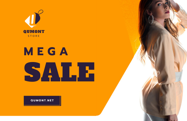 Offer on Mega Sale in Fashion Store Flyer 5.5x8.5in Horizontal – шаблон для дизайну