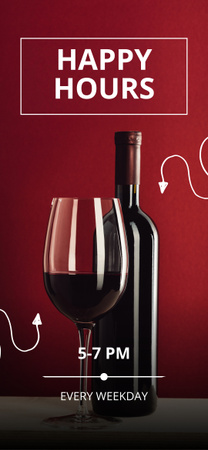 Happy Hours for Elegant Wine Snapchat Moment Filter Design Template
