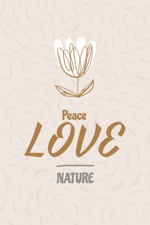 Eco Concept about Love for Nature Postcard 4x6in Vertical Design Template