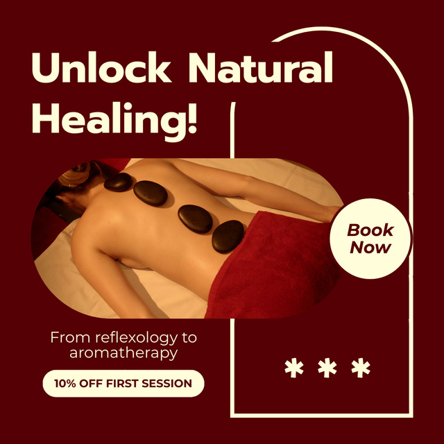 Natural Healing With Reflexology And Aromatherapy Animated Post Design Template