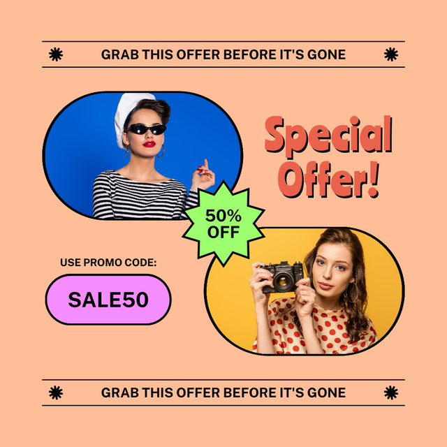 Special Discount with Young Stylish Women Instagram Design Template