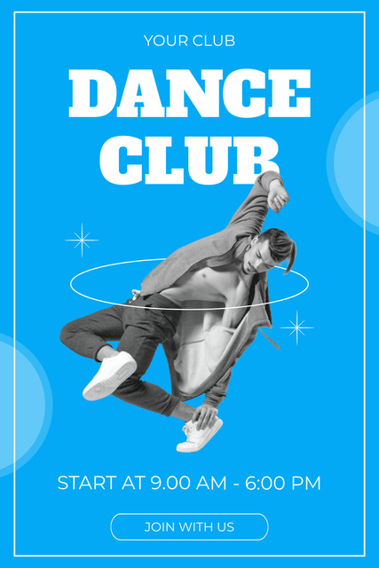Ontwerpsjabloon van Pinterest van Invitation to Dance Club