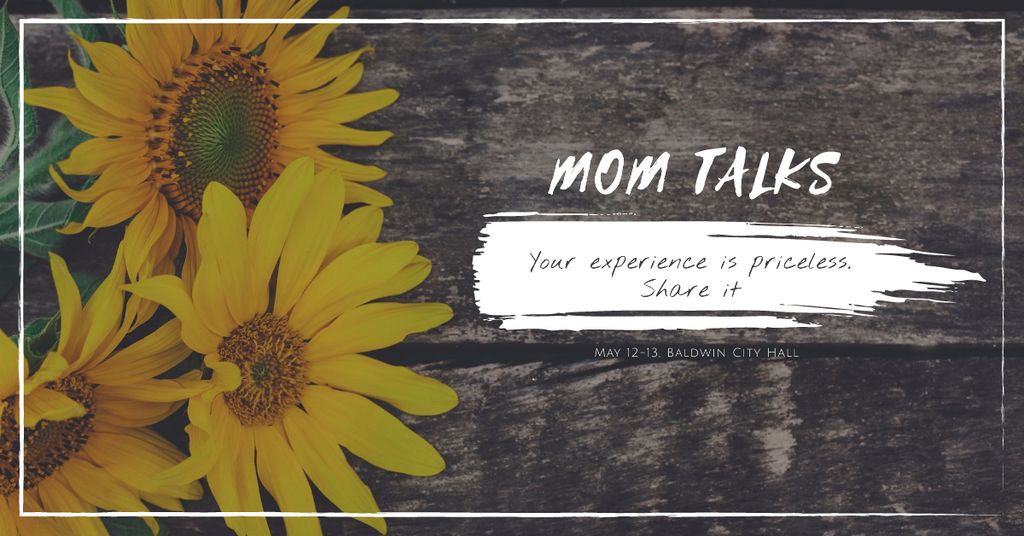 Mom talks with Sunflowers Facebook AD Πρότυπο σχεδίασης