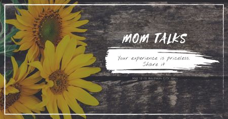 Plantilla de diseño de Mom talks with Sunflowers Facebook AD 