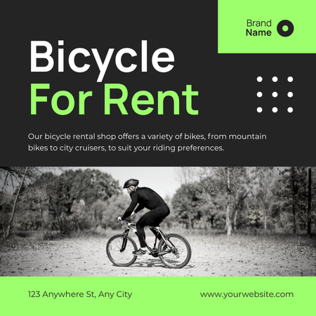 Sportive Bicycles for Rent Instagram AD Design Template