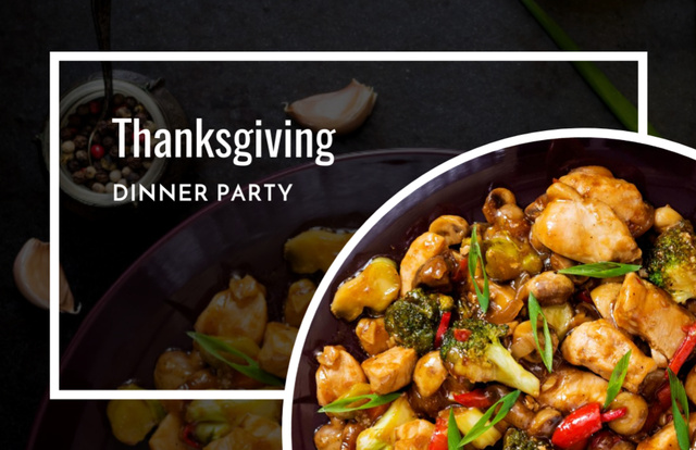 Classic Thanksgiving With Roasted Turkey As Main Dish Flyer 5.5x8.5in Horizontal – шаблон для дизайну