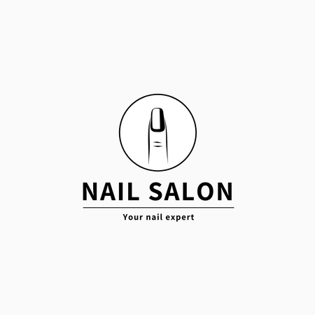 Exquisite Offer of Nail Salon Services In White Logo Design Template