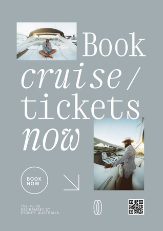 Cruise Trips Ad Poster A3 Πρότυπο σχεδίασης