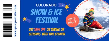 Winter Festival Invitation with Cute Kid Coupon – шаблон для дизайну