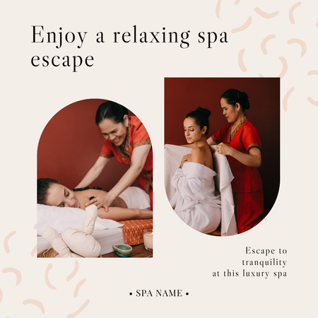 Enjoy Massage at Spa Instagram Design Template