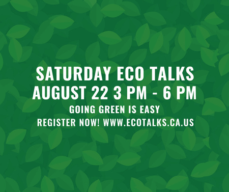 Plantilla de diseño de Ecological Event Announcement Green Leaves Texture Facebook 