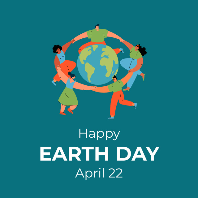 Designvorlage Earth Day Greeting Illustration für Instagram