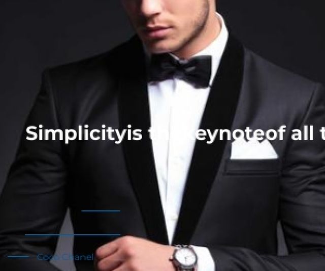 Elegance Quote Businessman Wearing Suit Medium Rectangle Design Template
