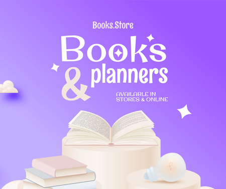 Szablon projektu Back to School Special Offer of Books and Planners Facebook