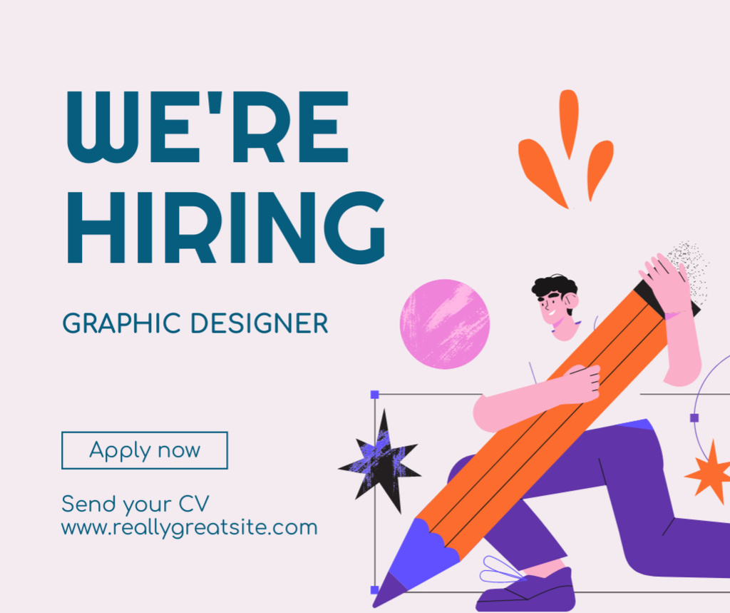 Plantilla de diseño de Recruiting of Talented Graphic Designers Facebook 