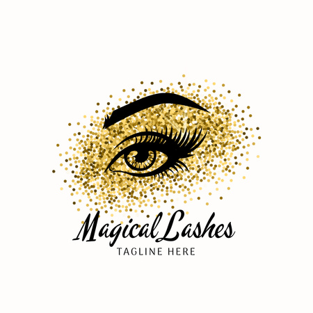 Emblem of Eyelash Studio Logo Design Template