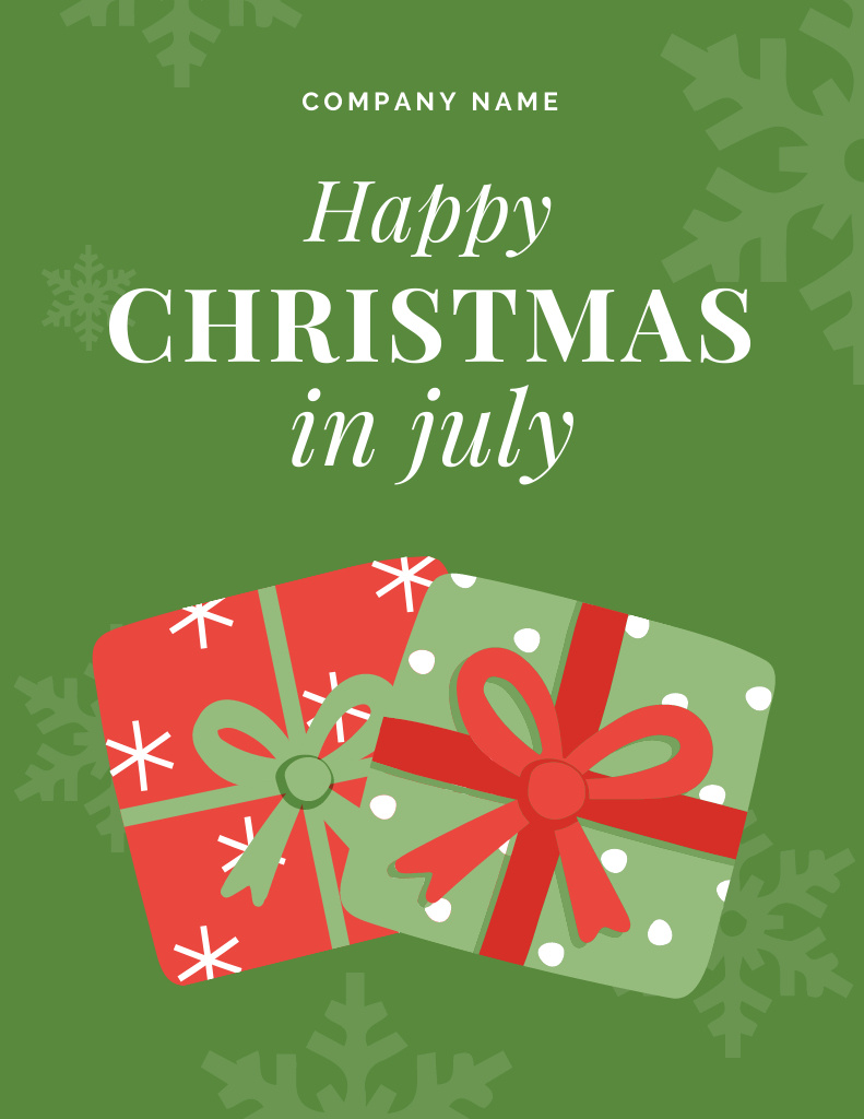 Announcement of Celebration of Christmas in July Flyer 8.5x11in Design Template