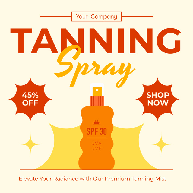 Ontwerpsjabloon van Instagram van Quality Tanning Spray at Reduced Price