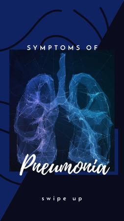 Ontwerpsjabloon van Instagram Story van Menselijke longen x-ray illustratie