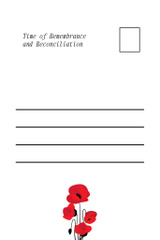 Victory Day Celebration Announcement with Red Poppy on Blue
