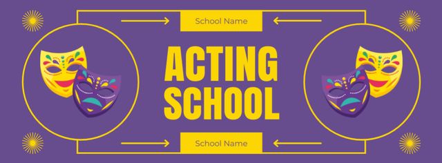 Acting School Promo with Colorful Masks Facebook cover – шаблон для дизайну