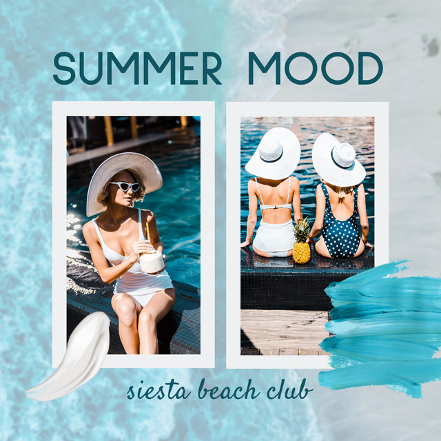 Summer Vacation near Water Collage Instagram – шаблон для дизайну