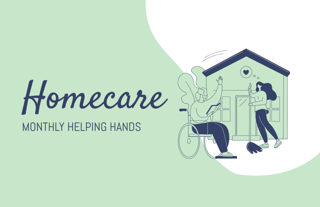 Home Care Service Advertisement Business Card 85x55mmデザインテンプレート