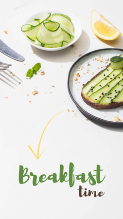 Sandwich with Cucumbers on Breakfast Instagram Story tervezősablon