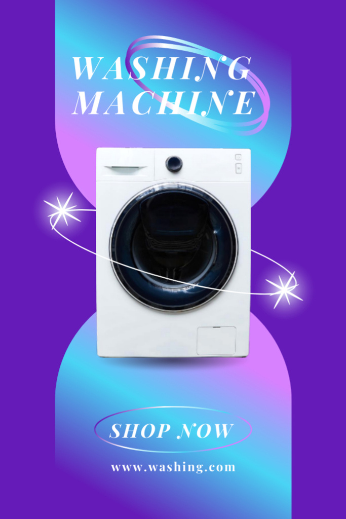 Designvorlage Washing Machine Sale Announcement für Tumblr