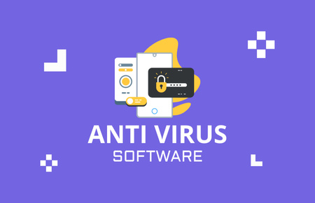 Antivirus Software Services Business Card 85x55mm Tasarım Şablonu