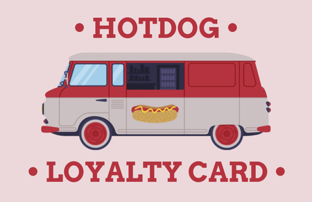Hot-Dogs Retail Loyalty Program Business Card 85x55mm Design Template