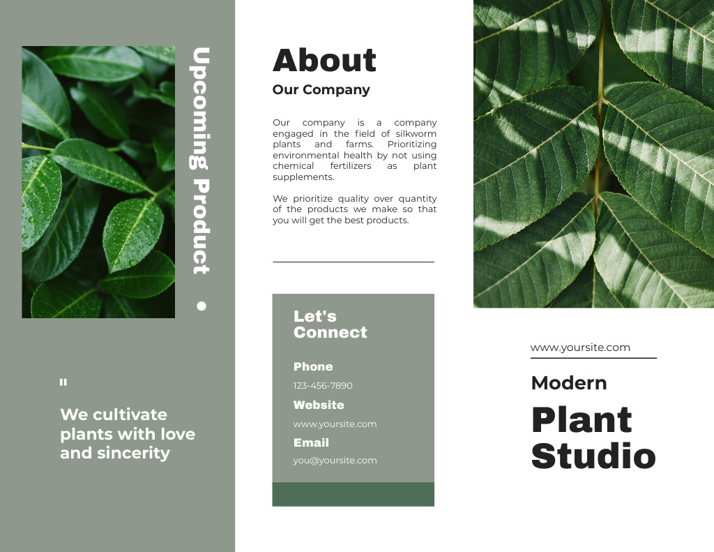 Plant Studio Green Brochure 8.5x11in – шаблон для дизайна