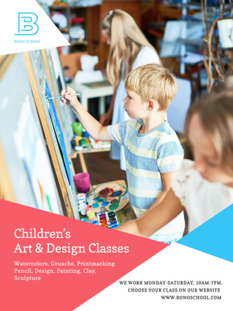 Children's art classes advertisement Poster US Design Template
