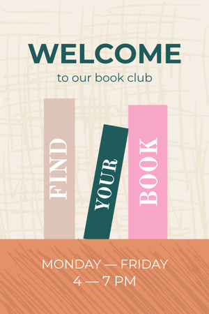 Welcome to book club Invitation 6x9in – шаблон для дизайна
