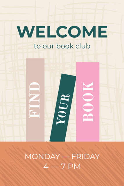 Welcome to book club Invitation 6x9in Design Template