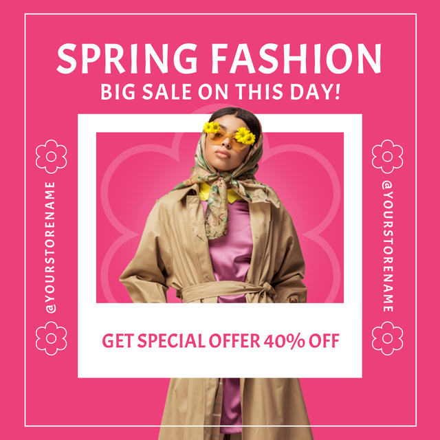Big Spring Sale Fashion Collection Instagram AD Design Template