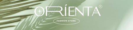 anúncio de loja de moda com folhas verdes Ebay Store Billboard Modelo de Design