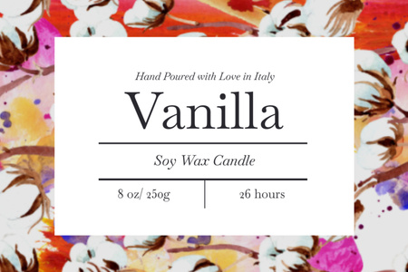 Handmade Soy Wax Candles With Vanilla Scent Label Design Template
