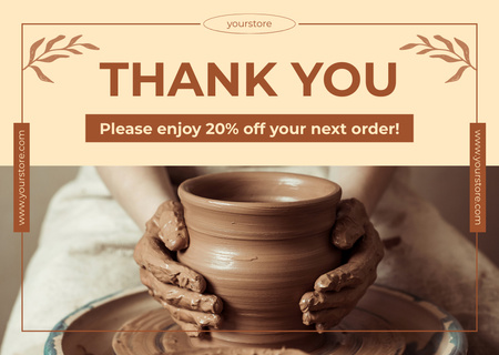 Handmade Pottery Store Promotion Card Design Template