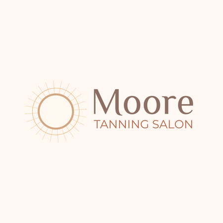 Simple Tanning Salon Emblem Animated Logo Design Template