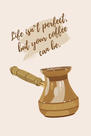 Inspirational Phrase about Coffee Pinterest Design Template