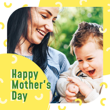 Happy Young Mom with Her Son on Mother's Day Instagram Design Template