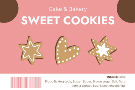 Designvorlage Einzelhandel mit süßen Keksen für Label