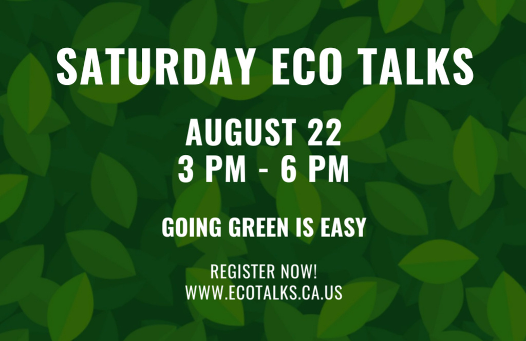 Szablon projektu Saturday Ecological Event Announcement in August Flyer 5.5x8.5in Horizontal