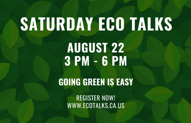 Saturday Ecological Event Announcement in August Flyer 5.5x8.5in Horizontal Design Template