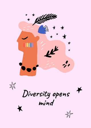 Inspirational Phrase about Diversity with Cute Girl Poster – шаблон для дизайну