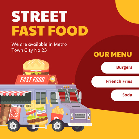 Street Fast Food Offer Instagram tervezősablon