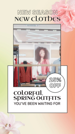 Spring Outfits On Hangers With Discount TikTok Video Design Template