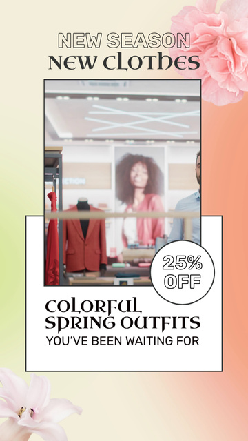 Template di design Spring Outfits On Hangers With Discount TikTok Video