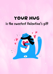 Valentine's Day Greeting with Blue Cat with Heart